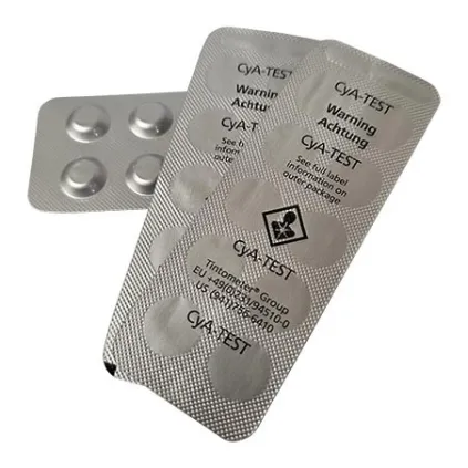 Pastilles d'analyse stabilisant acide cyanurique