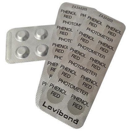 Pastilles d'analyse pH Red Phenol spécial pour photomètre