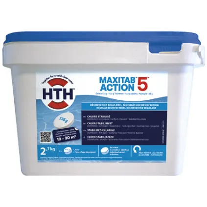 Maxitab Action 5 135gr - HTH® - Désinfection régulière