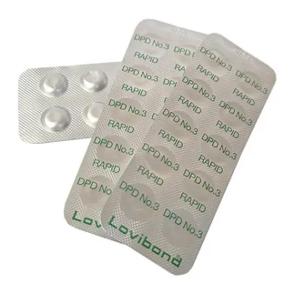 Pastilles d'analyse DPD vertes n°3 pour comparateur optique