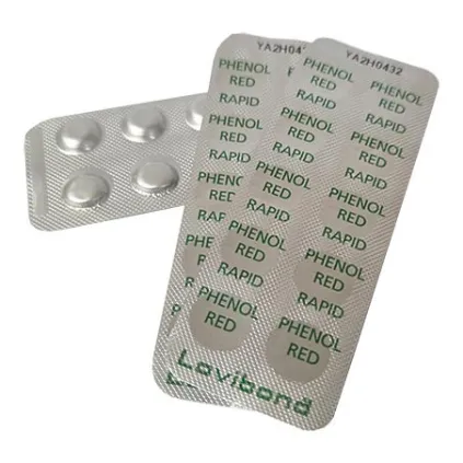 Pastilles d'analyse pH Red Phenol pour comparateur optique