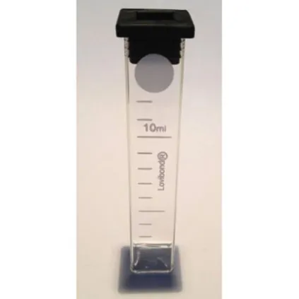 Éprouvette carrée 10ml verre