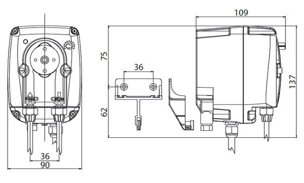 Pompe doseuse péristaltique B3v dimensions