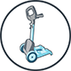 câble anti-entortillement Fourni avec caddy pour faciliter le transport et le rangement du robot