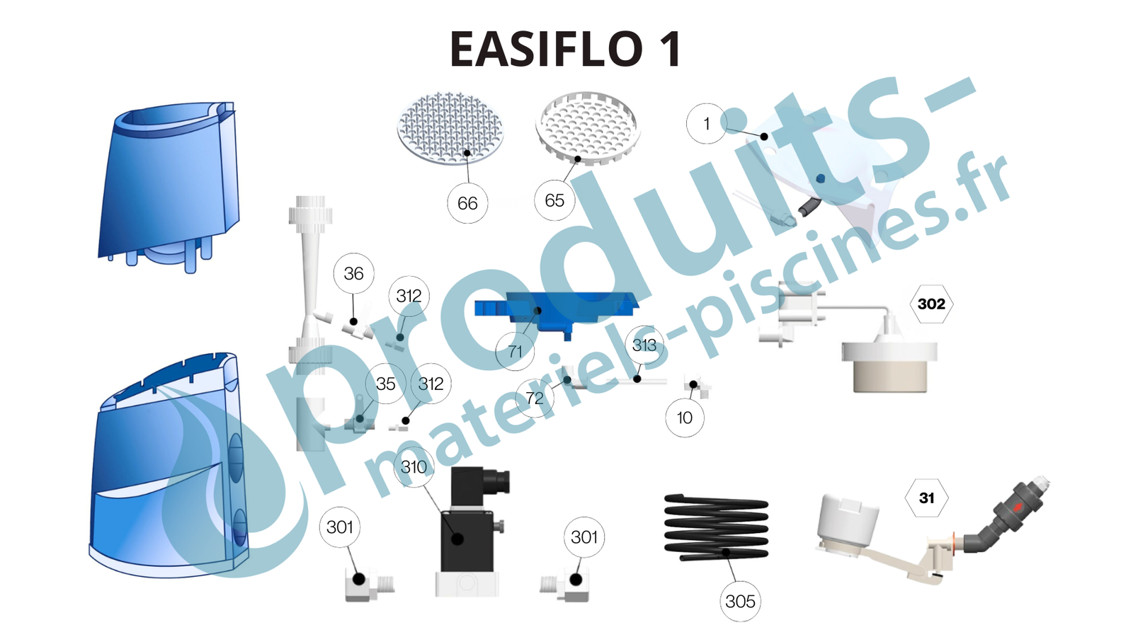 Vue éclatée doseurs Easiflo 1